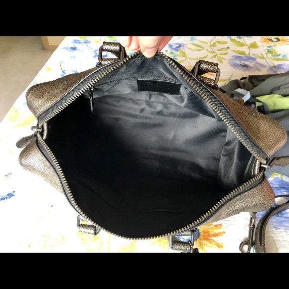Coach Metallic Leather Rhyder Satchel - Brass - Picture 5 of 8